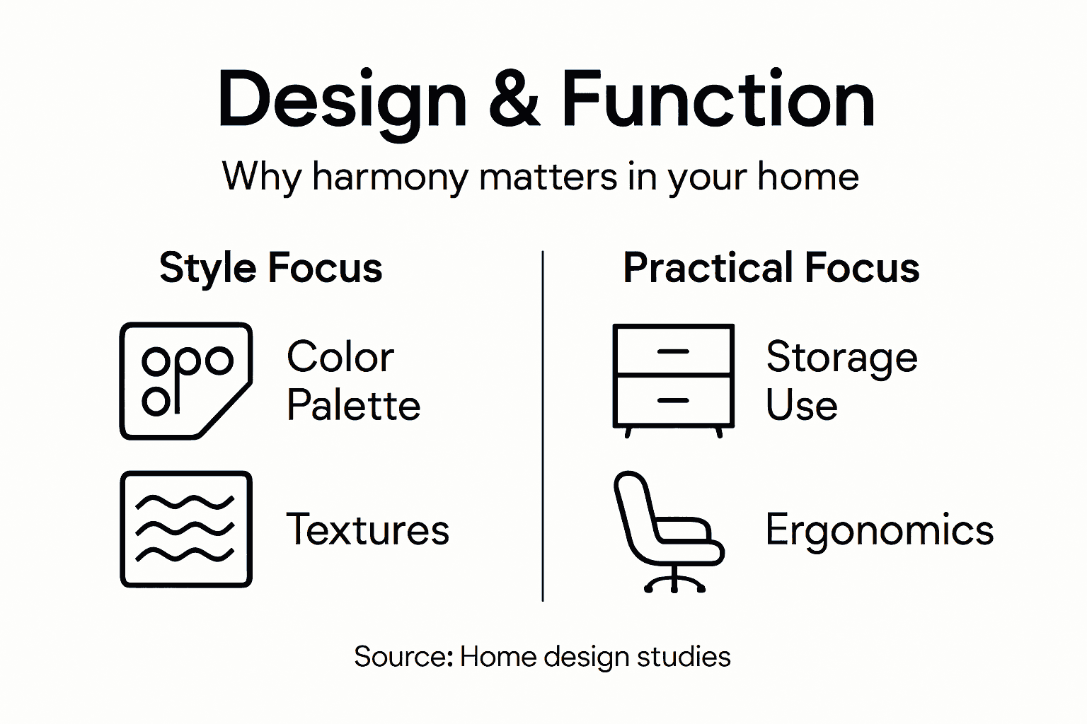 Infographic showing design and function benefits