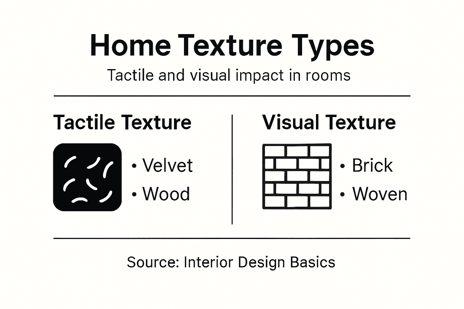 Infographic showing tactile and visual textures