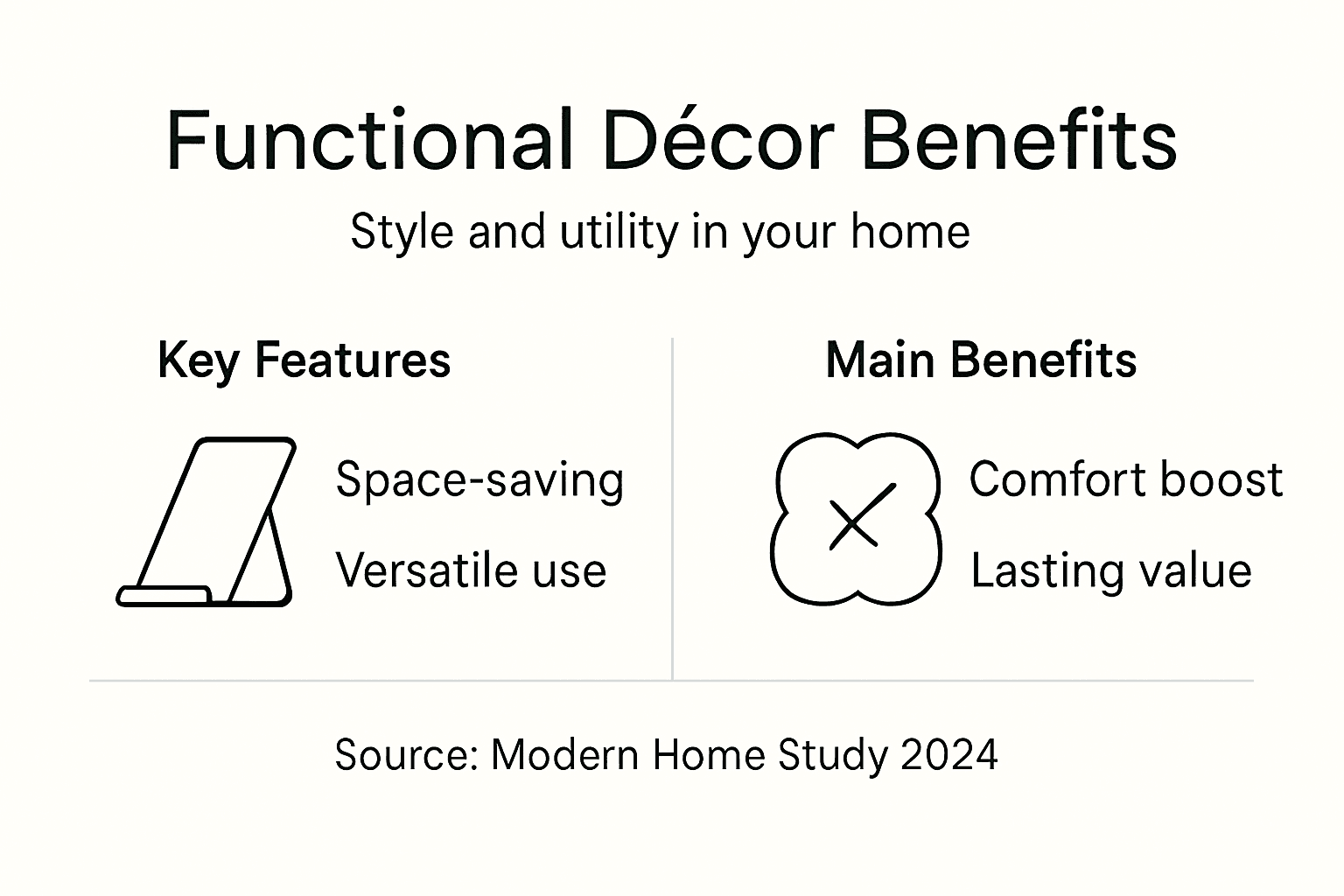 Infographic listing benefits of functional décor