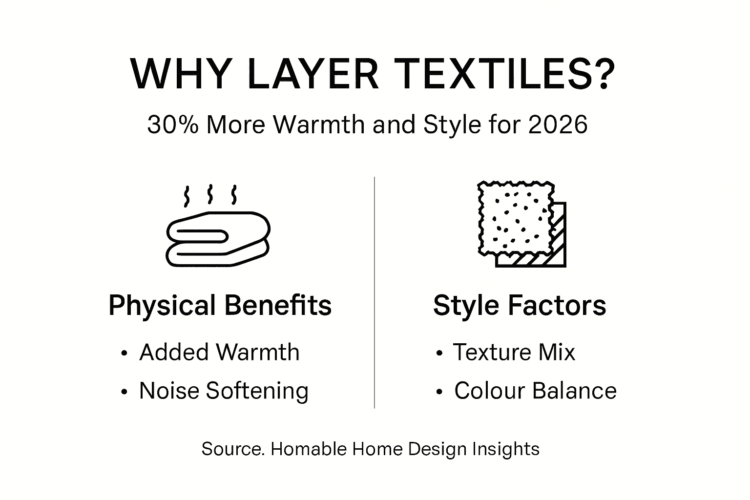 Infographic on textile layering warmth and style