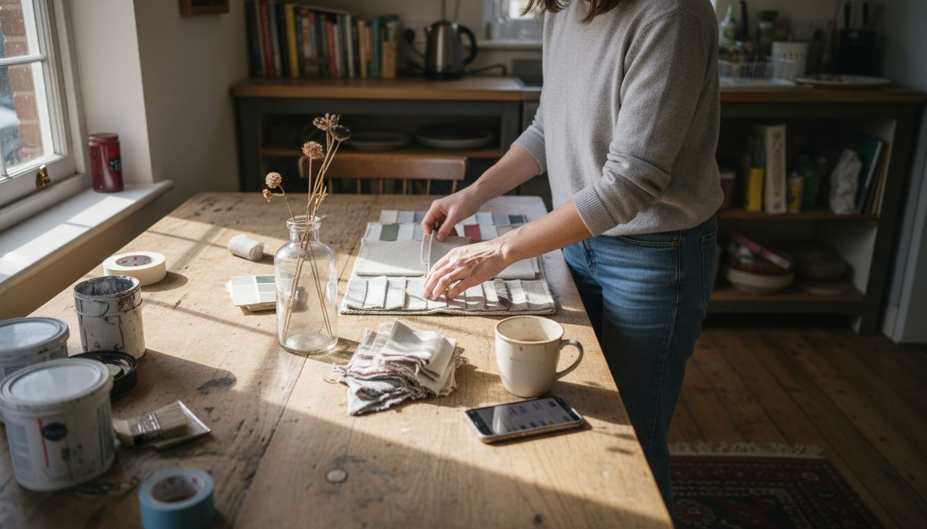 Material samples for modern home decor selection