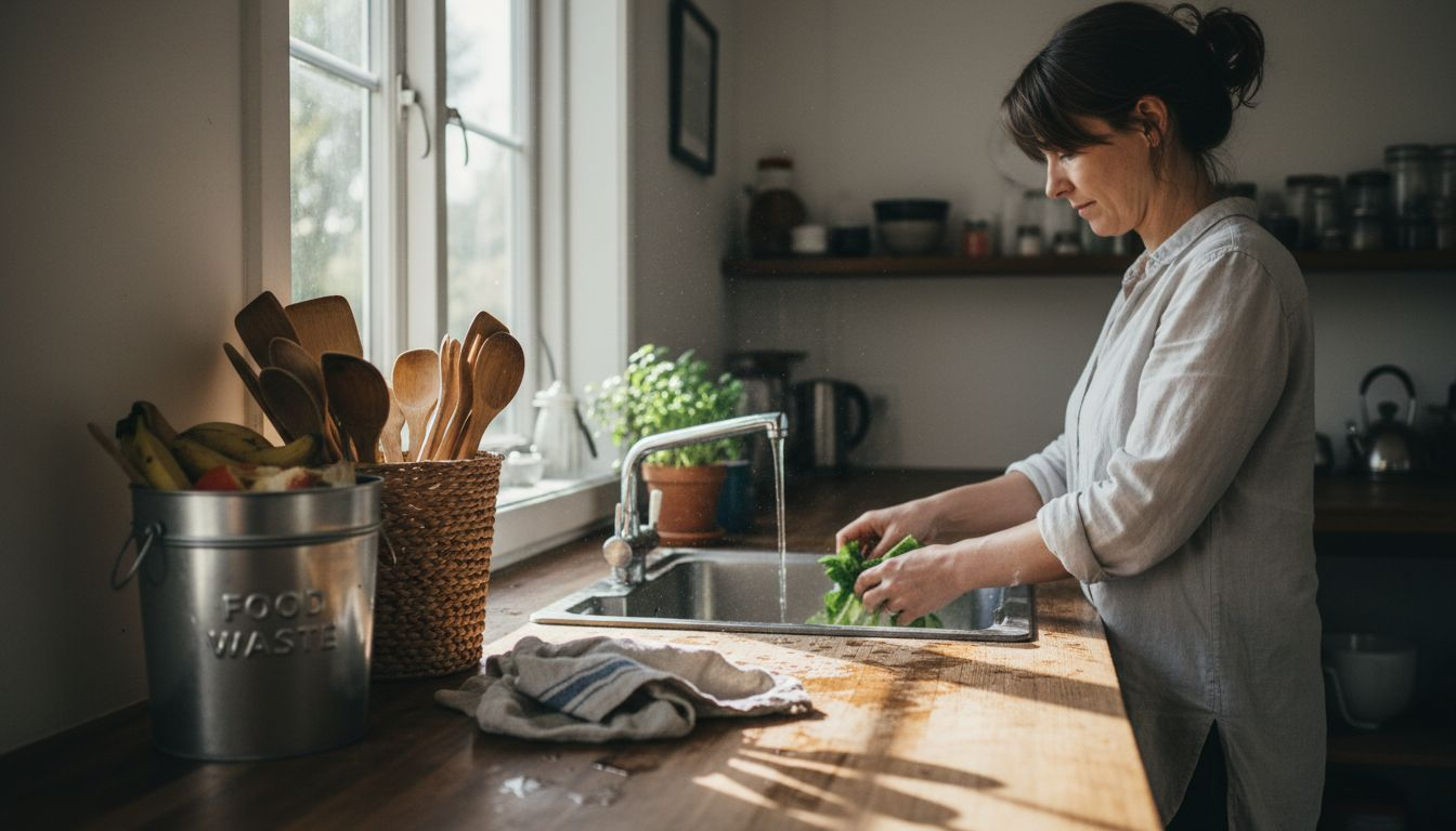 Sustainable kitchen highlighting eco-friendly materials