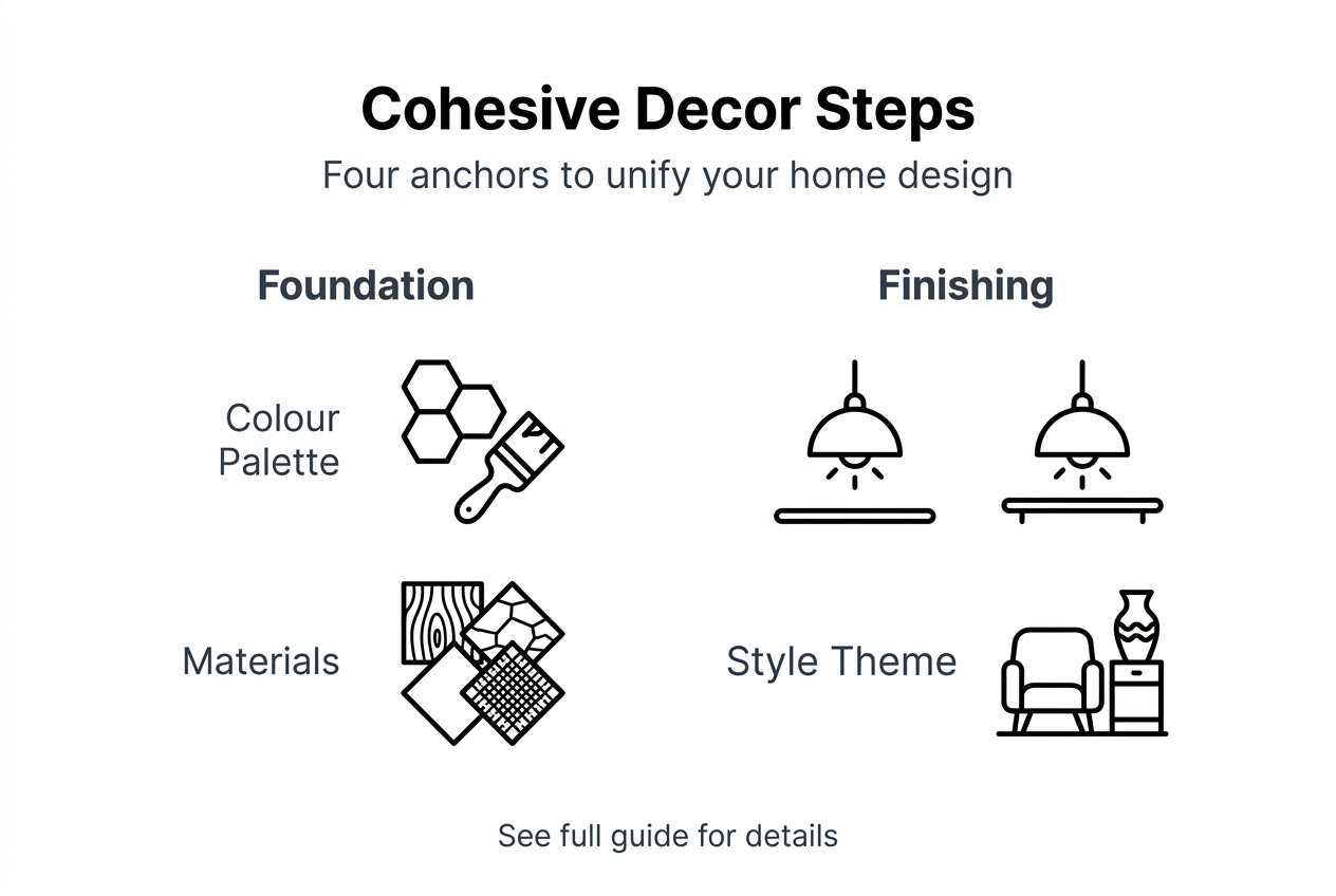 Infographic showing four home decor anchors
