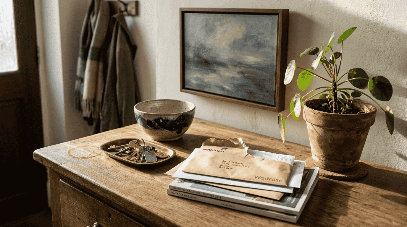Console table styled with entryway essentials
