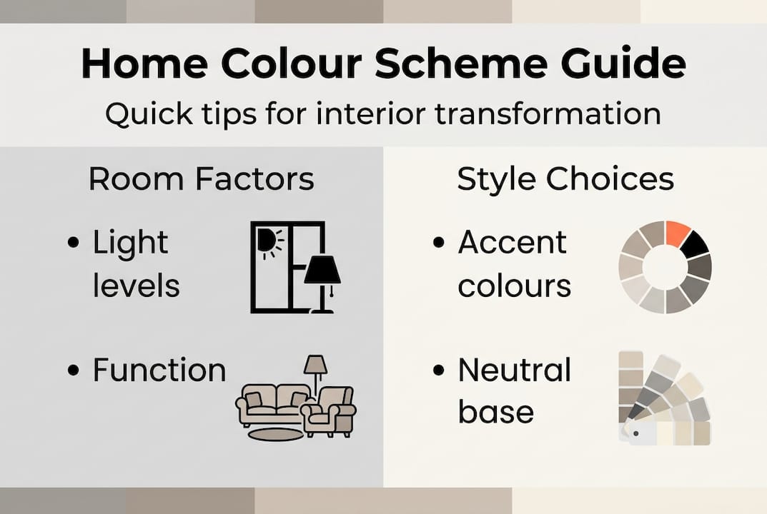 Infographic with tips for choosing colour schemes