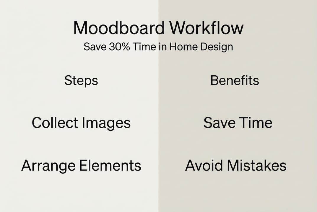 Infographic showing moodboard workflow and benefits