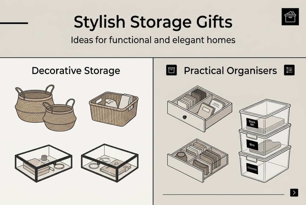 Infographic of popular stylish storage gift types