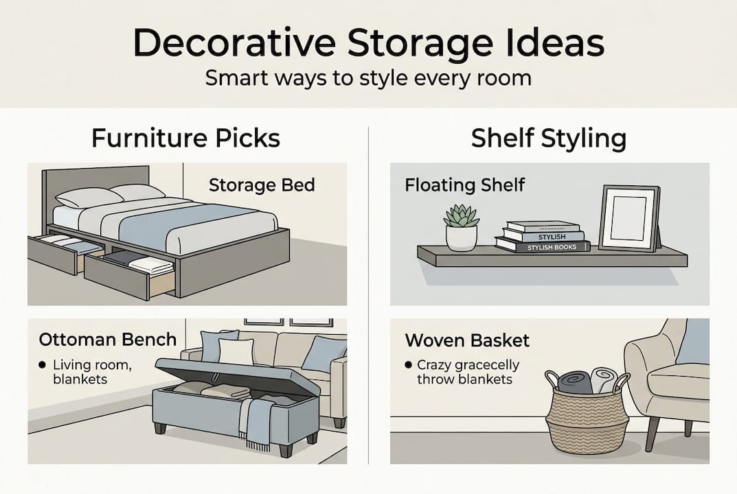 Infographic of decorative storage strategies