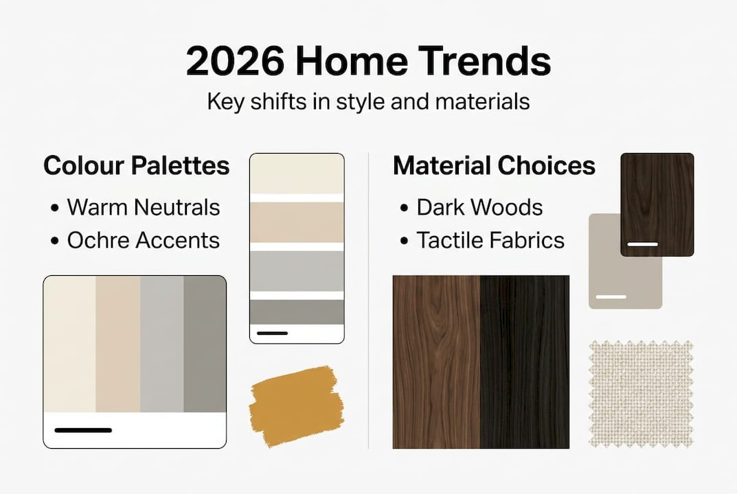 Infographic showing 2026 home style key trends