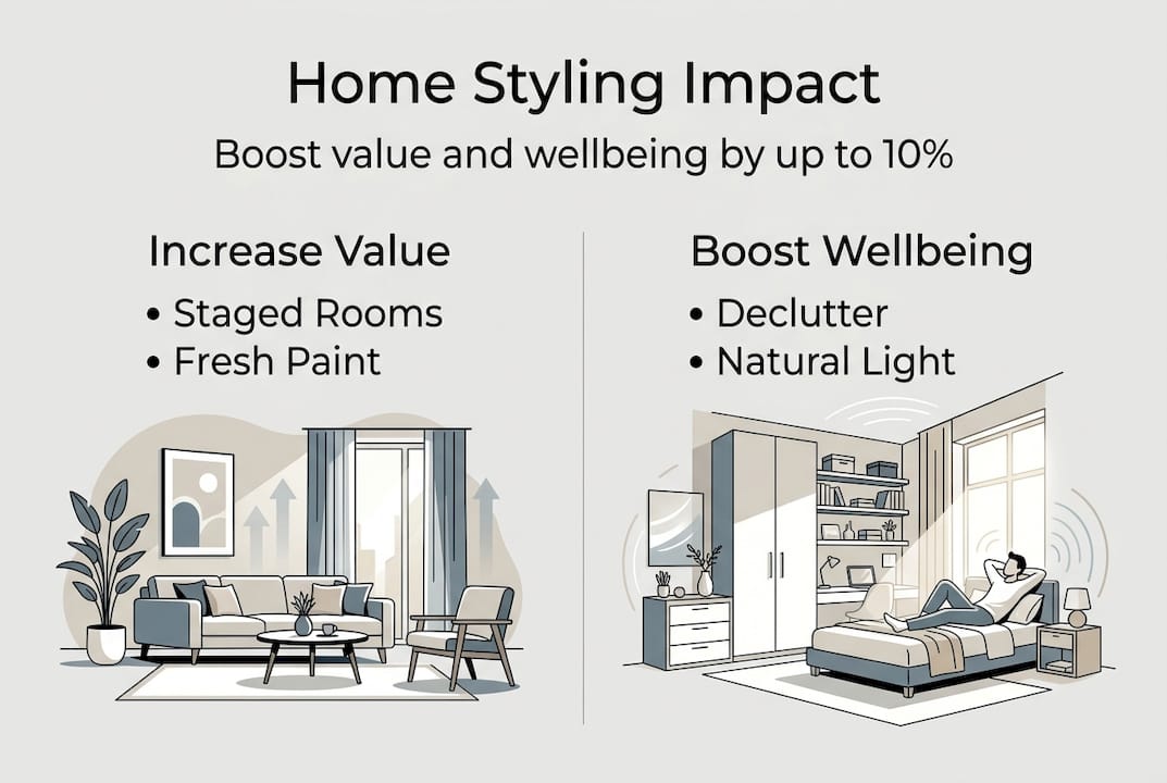 Infographic shows home styling value and wellbeing tips