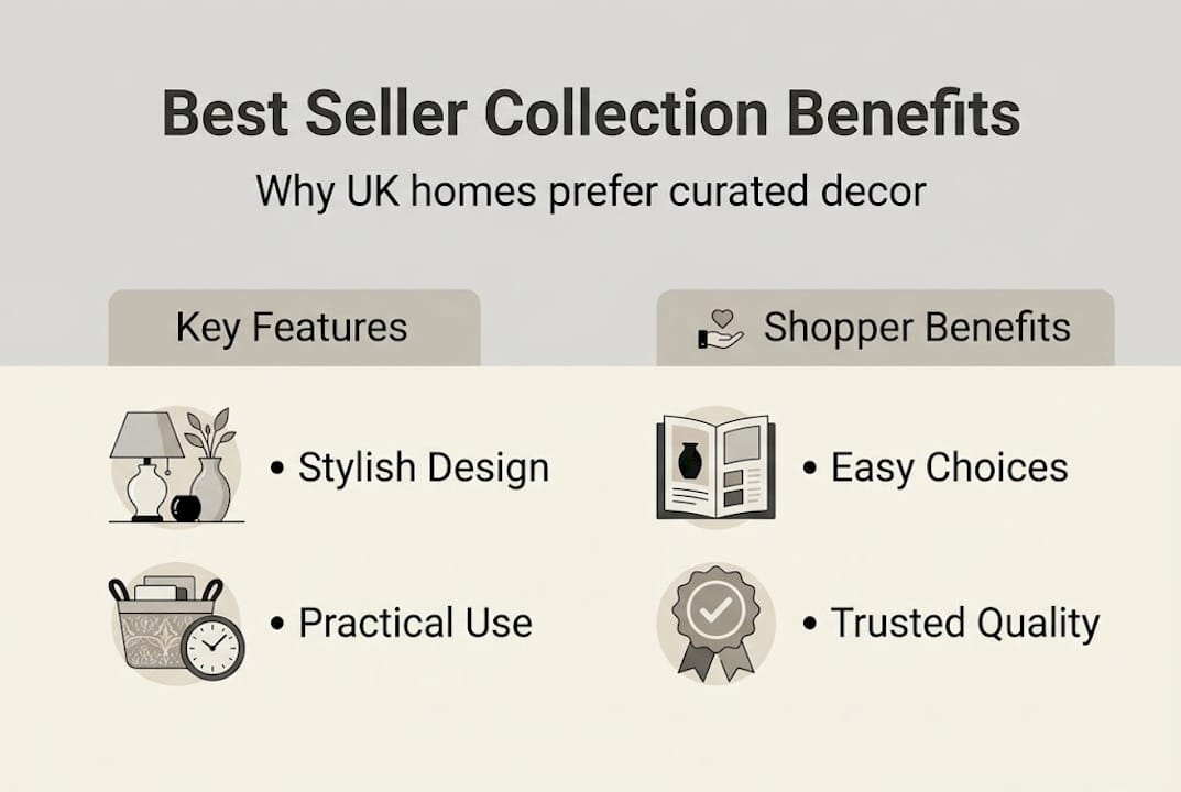 Infographic showing UK best seller collection benefits