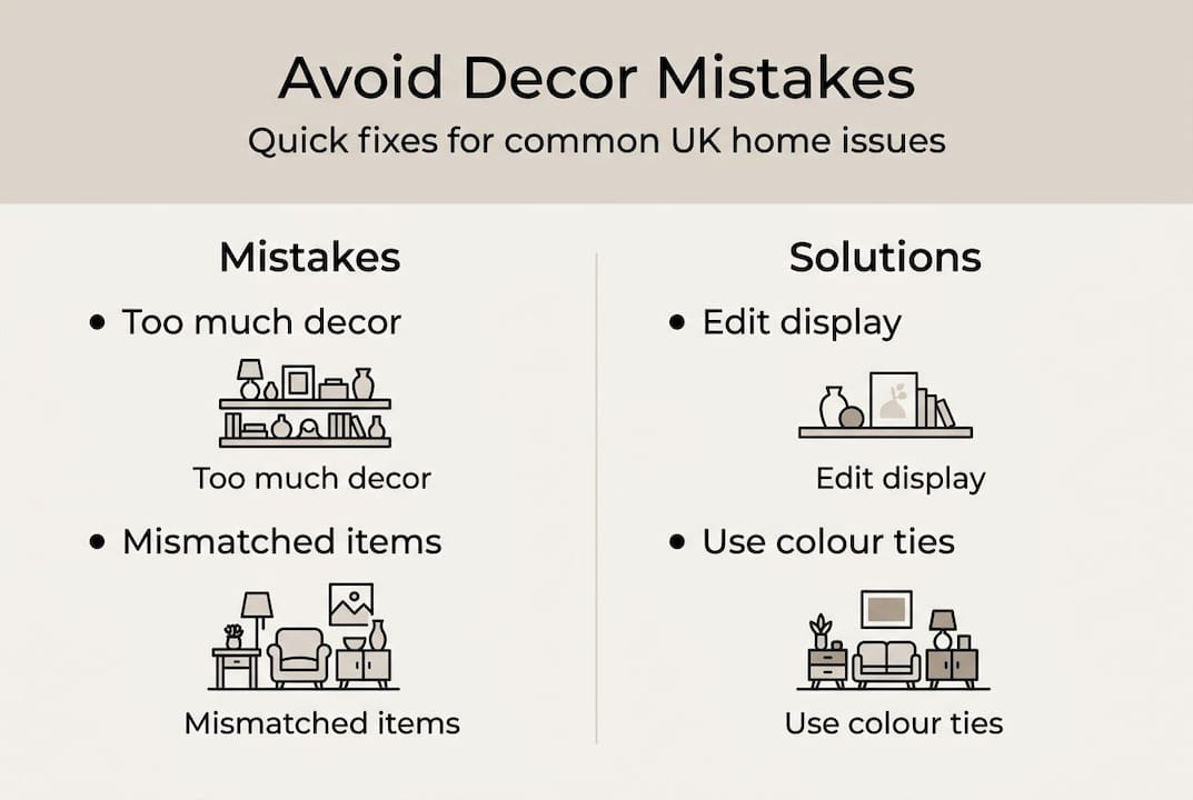 Infographic of common UK decor mistakes and solutions