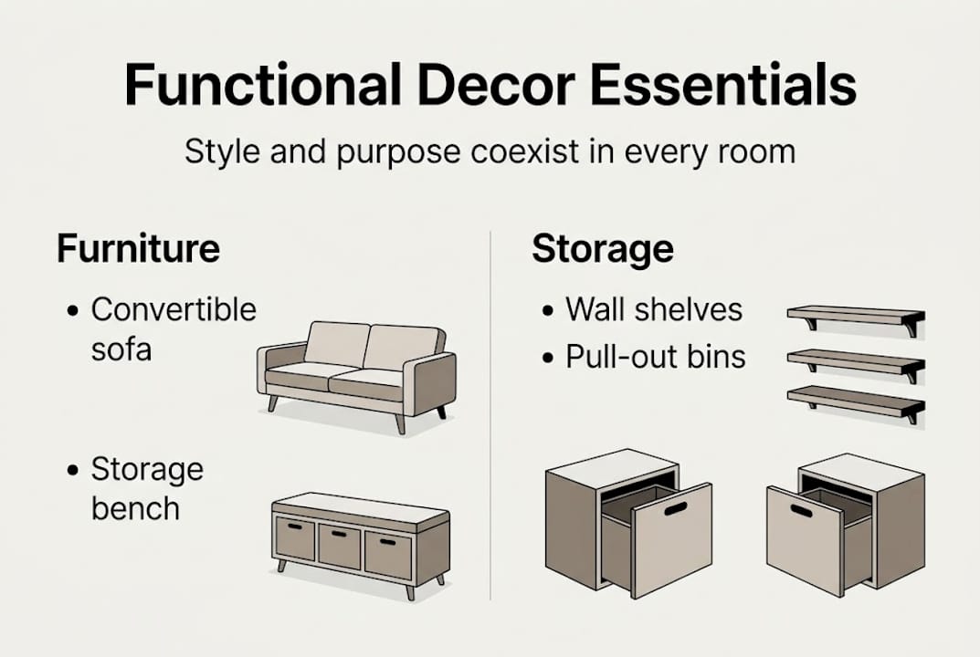 Infographic of functional decor essentials