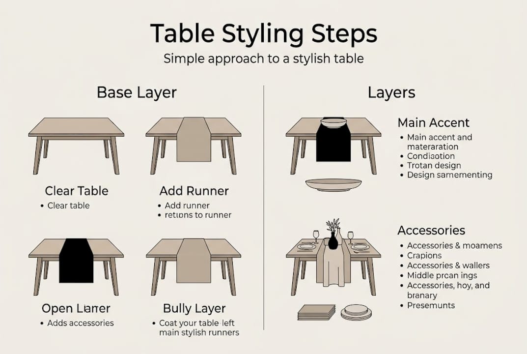 Infographic showing table styling steps overview