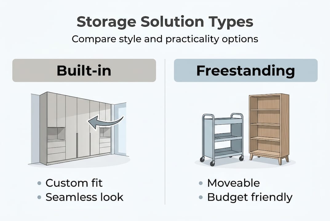 Infographic comparing storage solution types