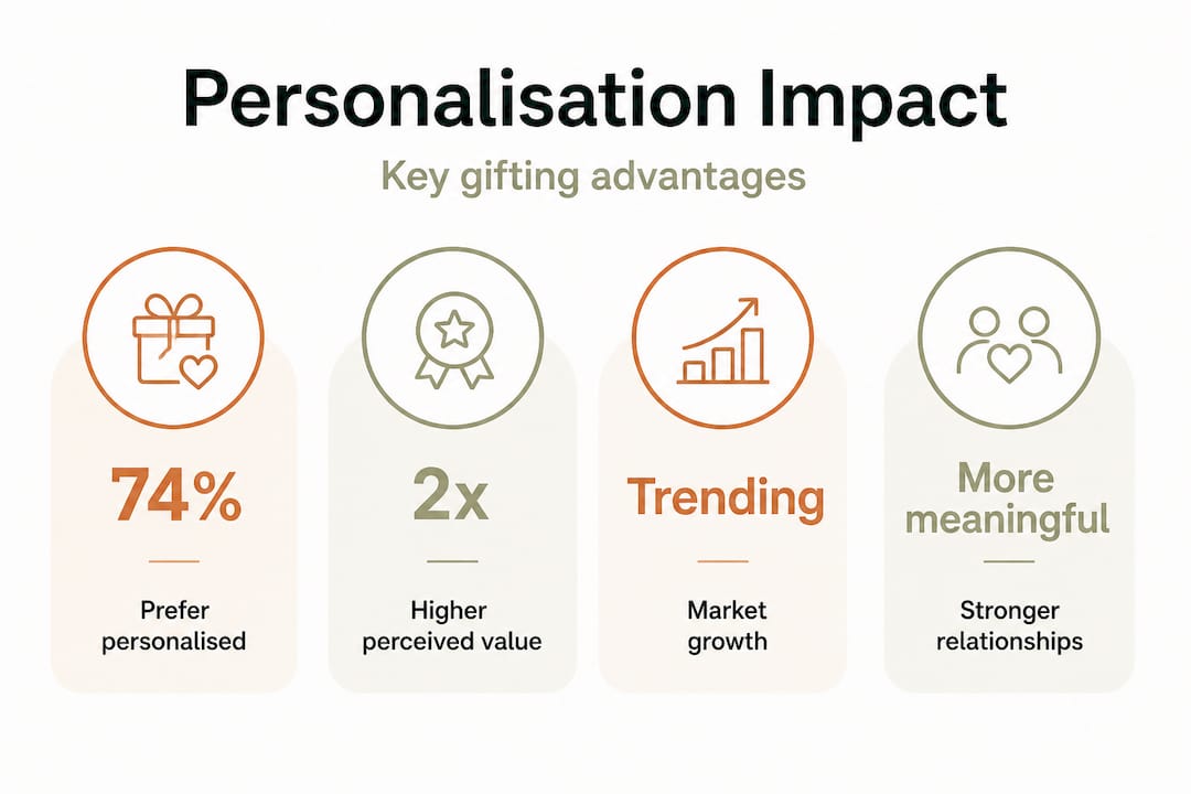 Infographic showing stats on personalised gift impact