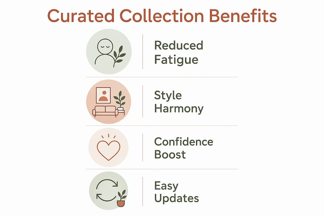 Infographic displaying benefits of curated collections