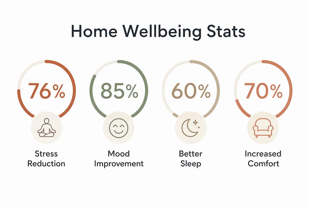 Infographic showing home wellbeing statistics