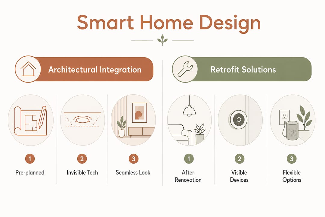 Infographic comparing smart home design approaches