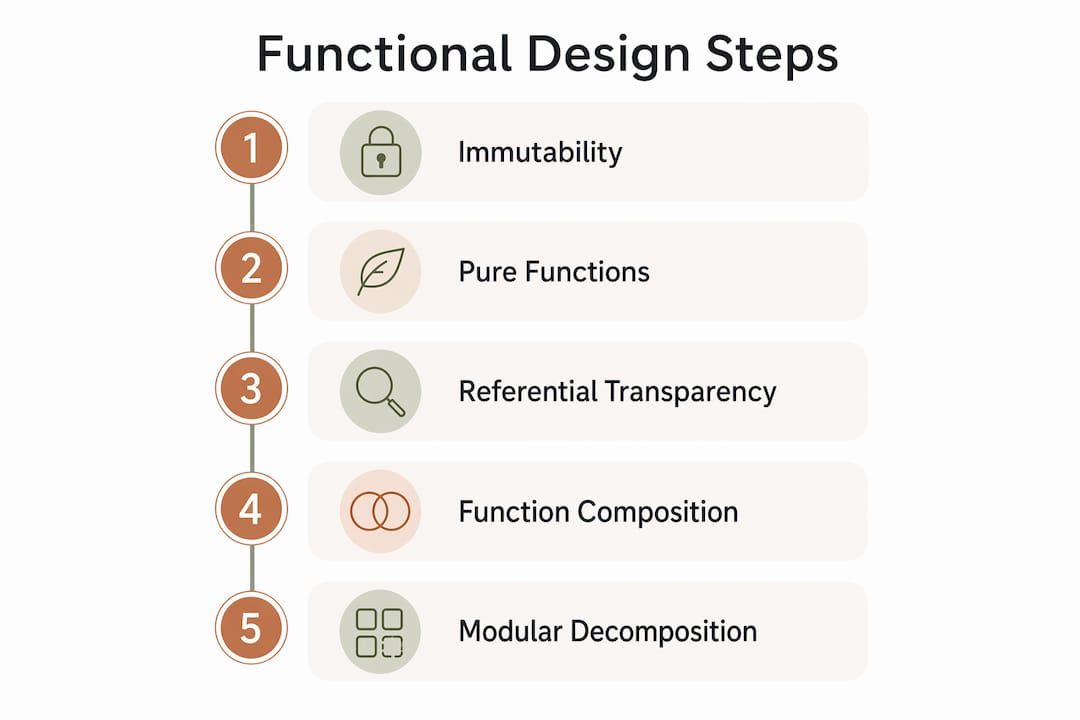 Infographic showing functional design key steps