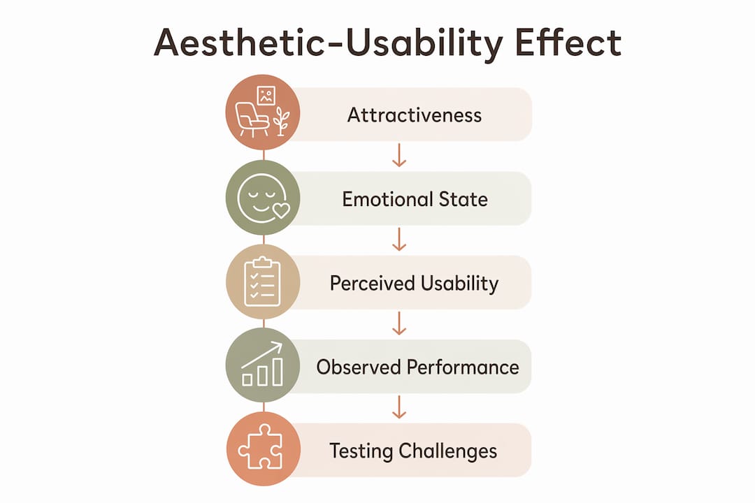 Infographic illustrating the aesthetic-usability effect