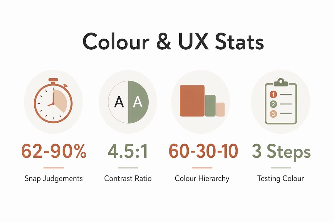 Infographic showing key statistics about colour's impact on user experience