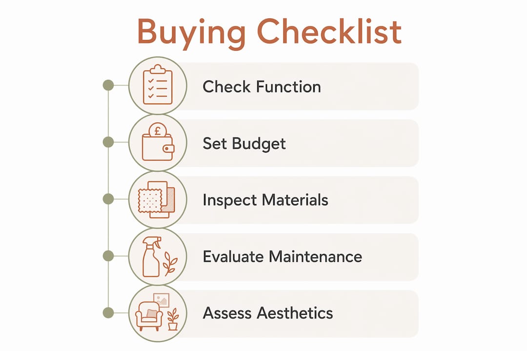 Infographic outlining home accessory buying checklist