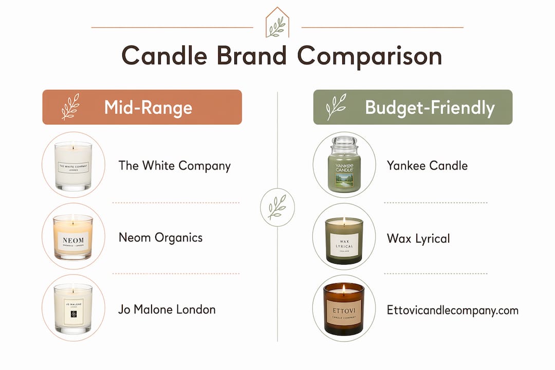 Infographic comparing UK candle brands
