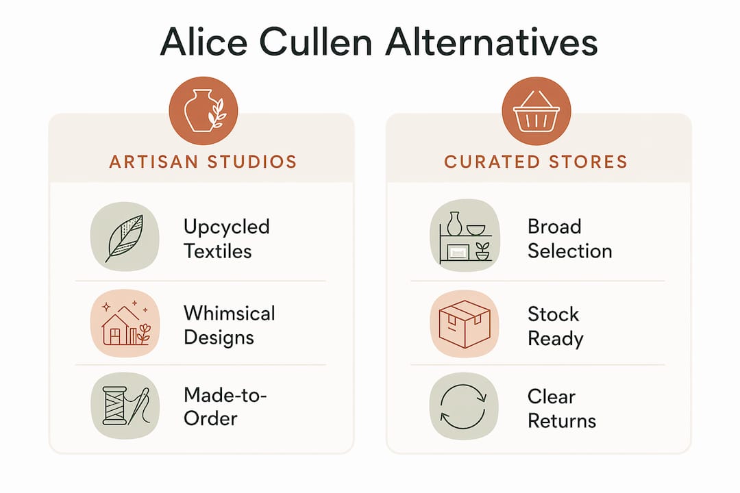 Infographic comparing artisan studios and curated stores