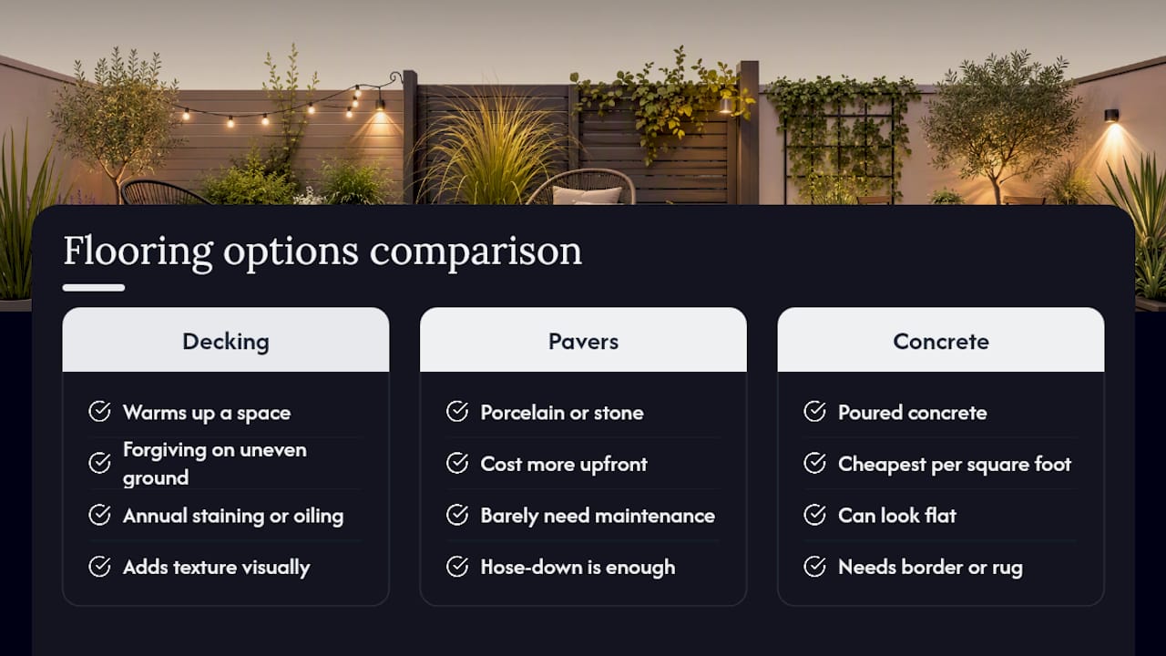 Comparison of three patio flooring options