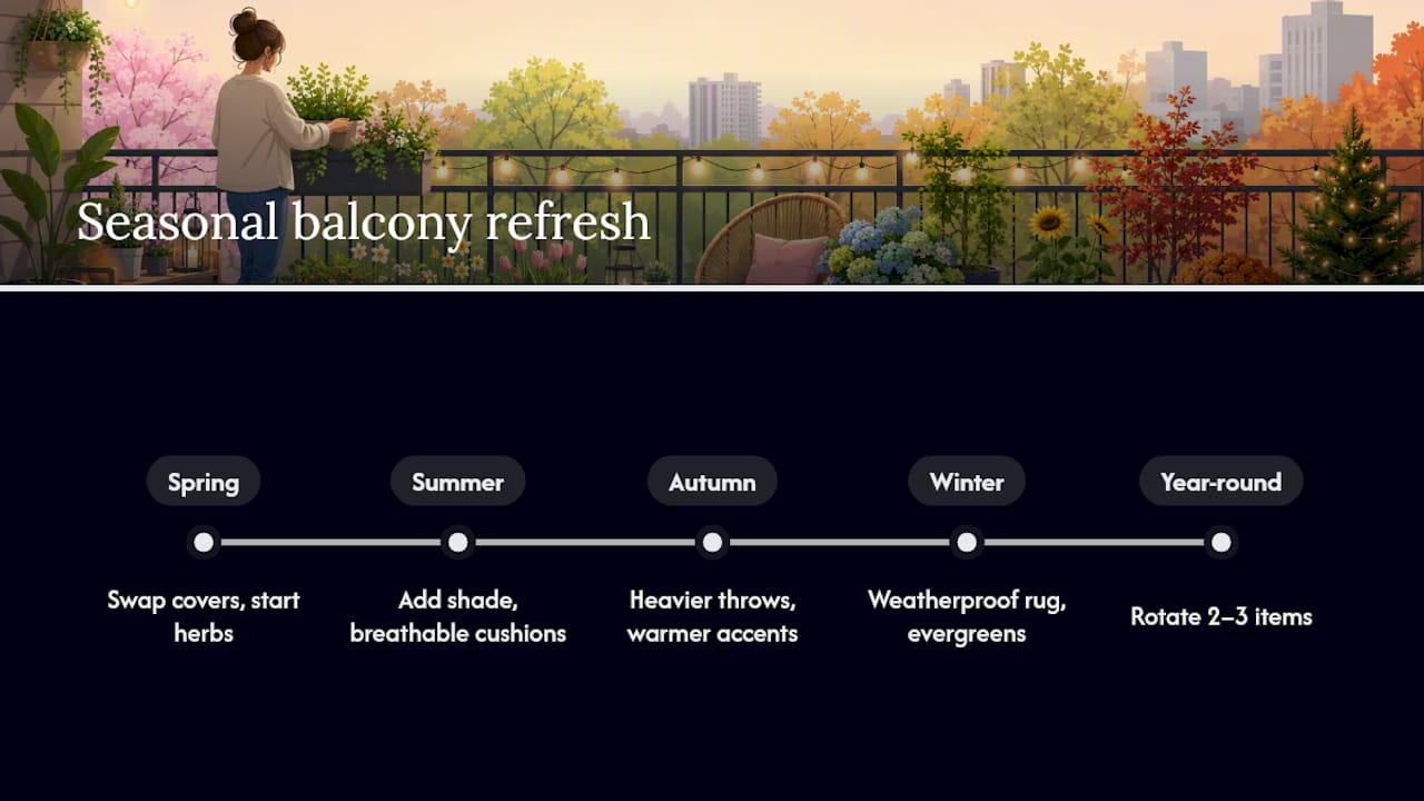 Refresh your balcony through the seasons — overview diagram