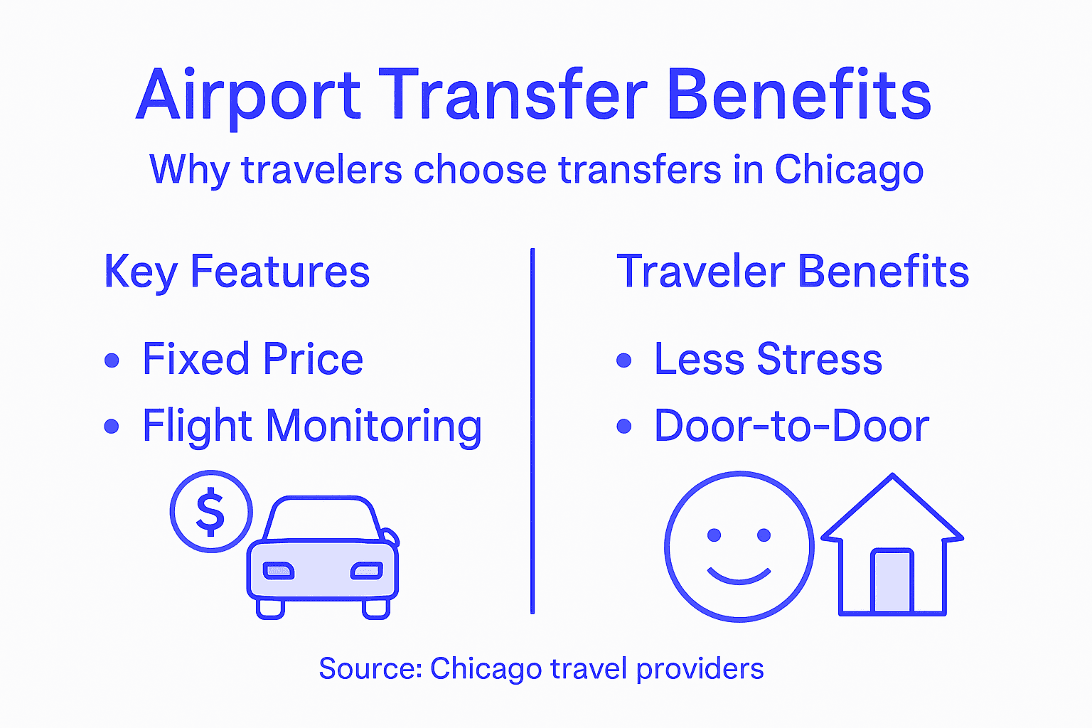 Infographic comparing airport transfer benefits
