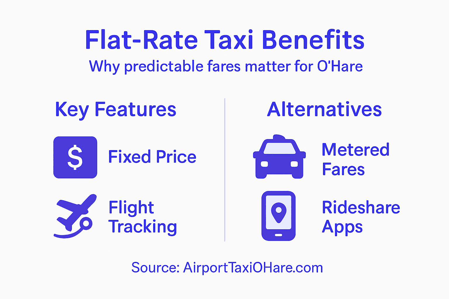 Infographic with flat-rate taxi pricing highlights