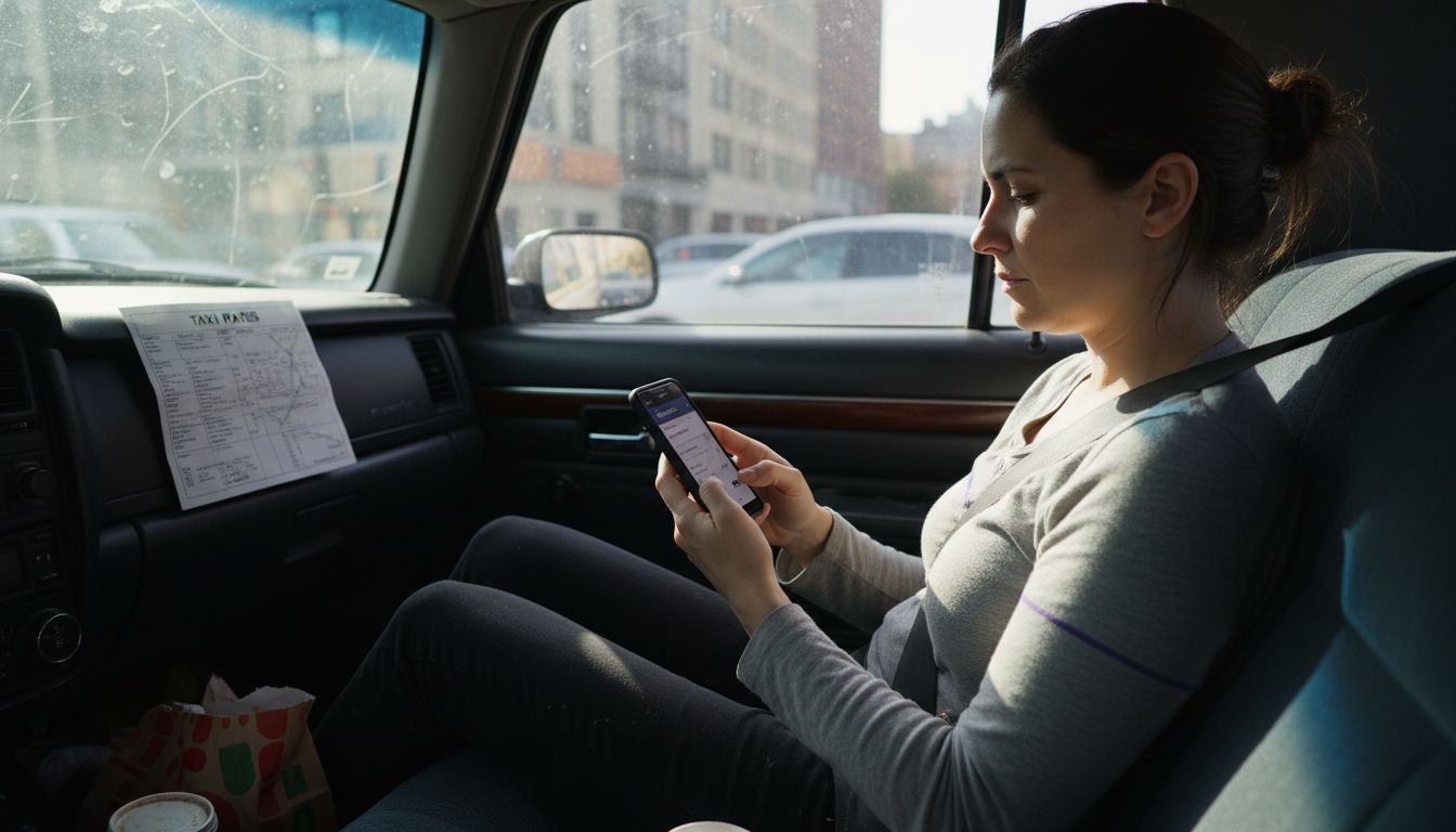 Passenger booking taxi using smartphone