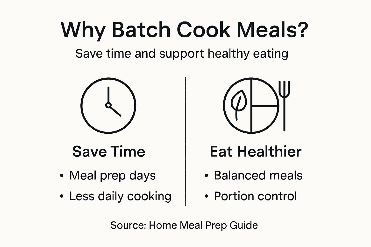 Infographic on batch cooking benefits and healthy eating