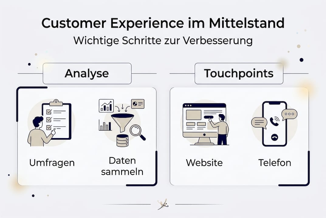 Grafik mit den wichtigsten Schritten für ein gelungenes Kundenerlebnis