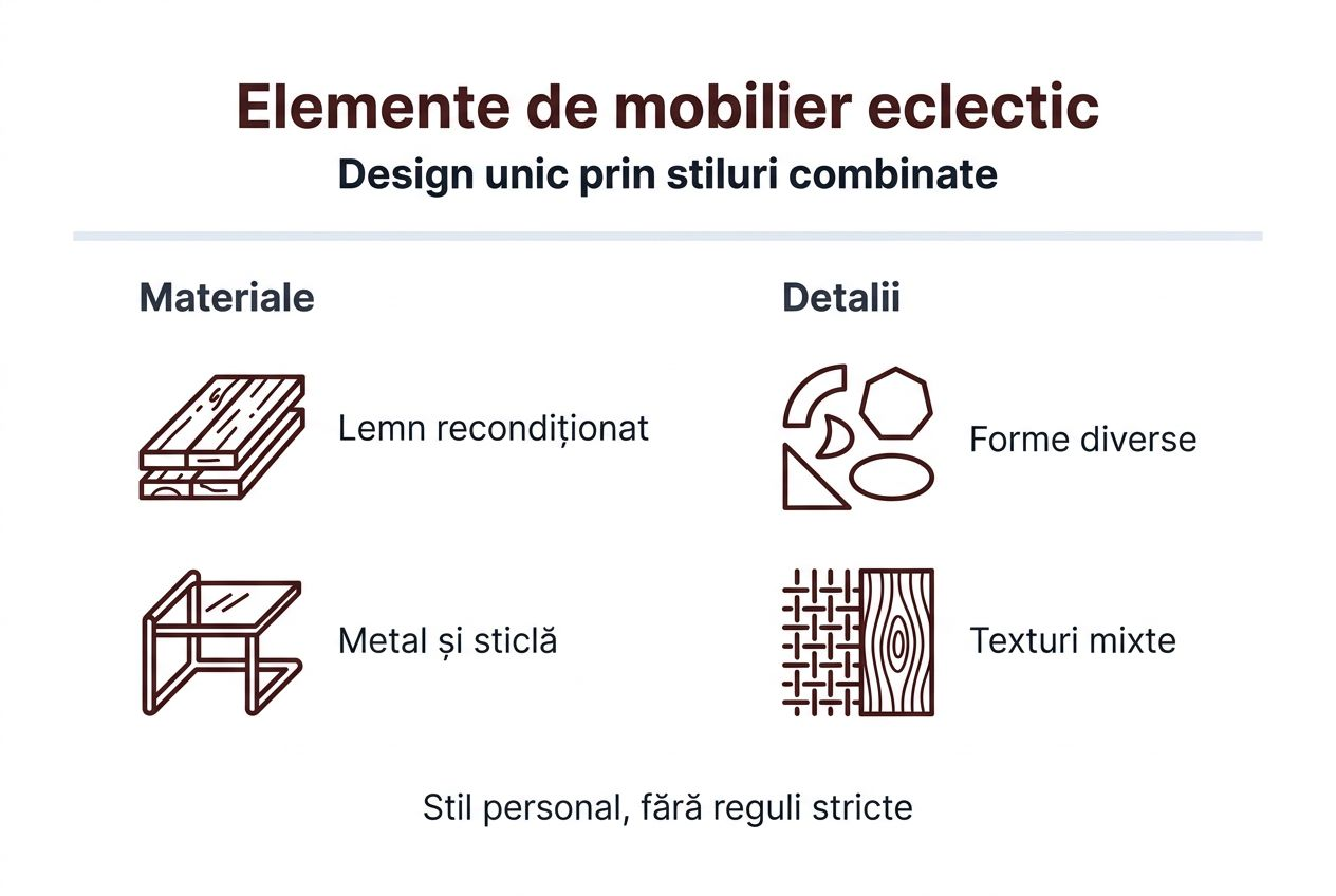 Infografic: cele mai importante caracteristici ale mobilierului eclectic