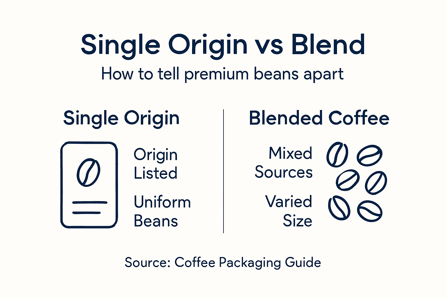 Infographic on single origin vs blended beans