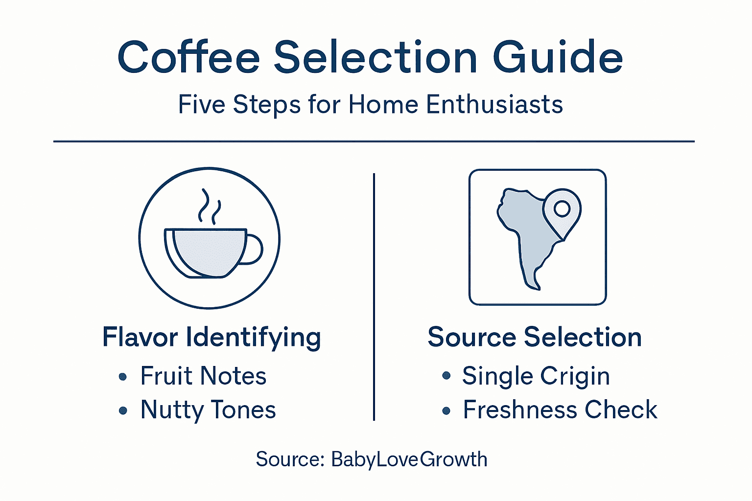 Infographic with five home coffee steps