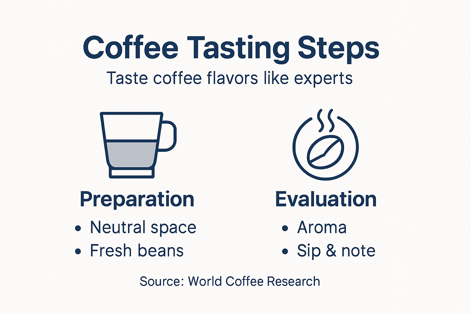 Infographic showing coffee tasting steps