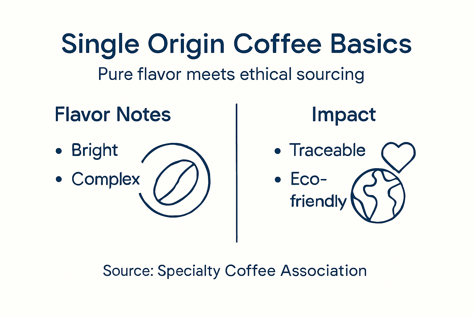 Infographic highlighting single origin coffee features