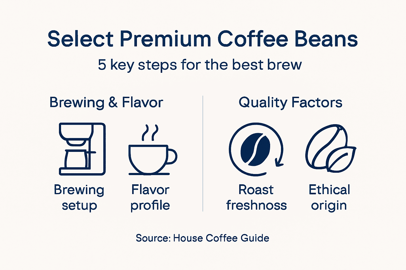 Infographic on steps for premium coffee selection