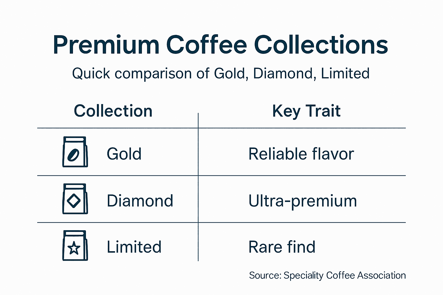 Infographic comparing premium coffee collections