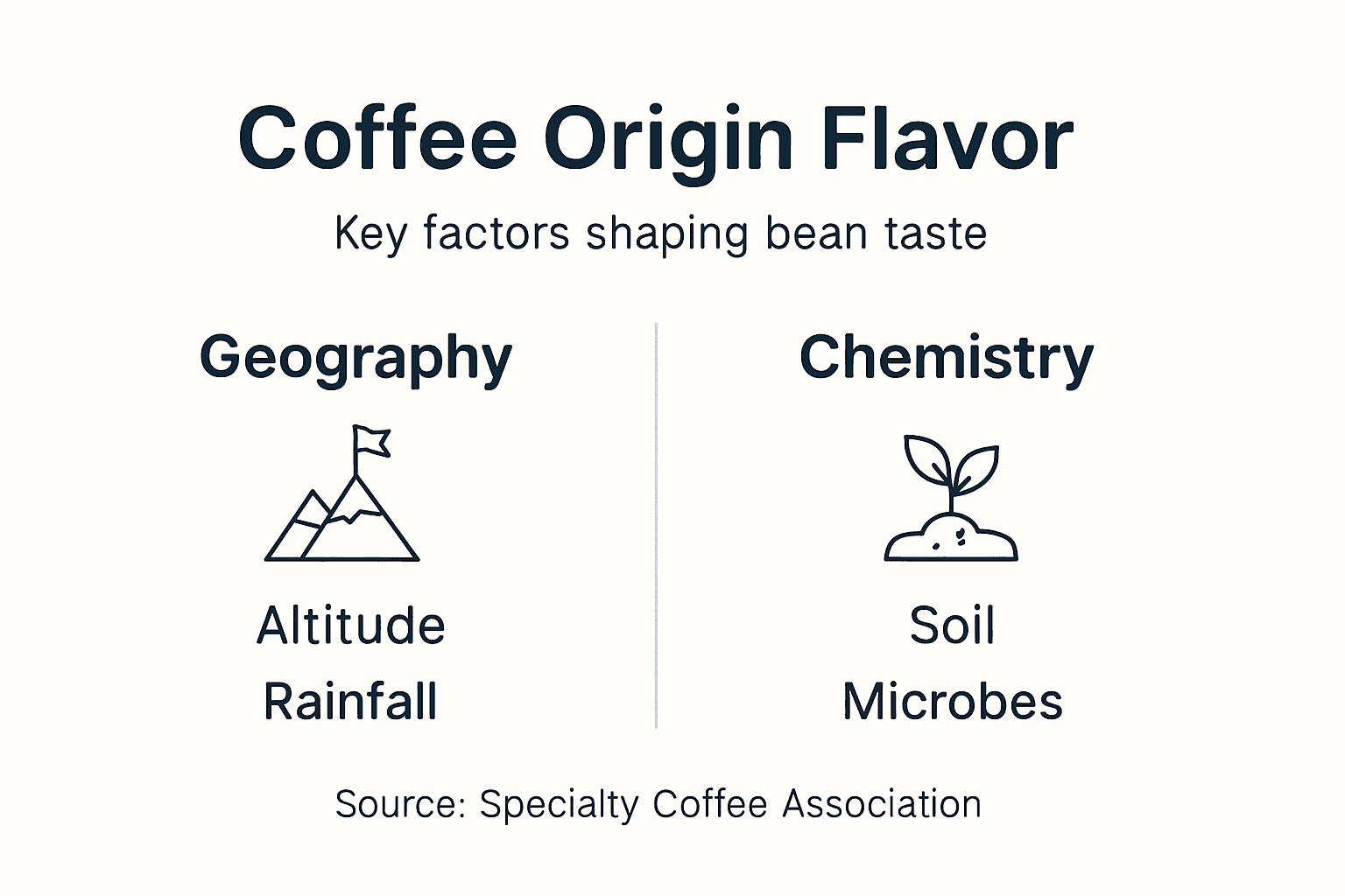 Infographic showing coffee origin flavor factors