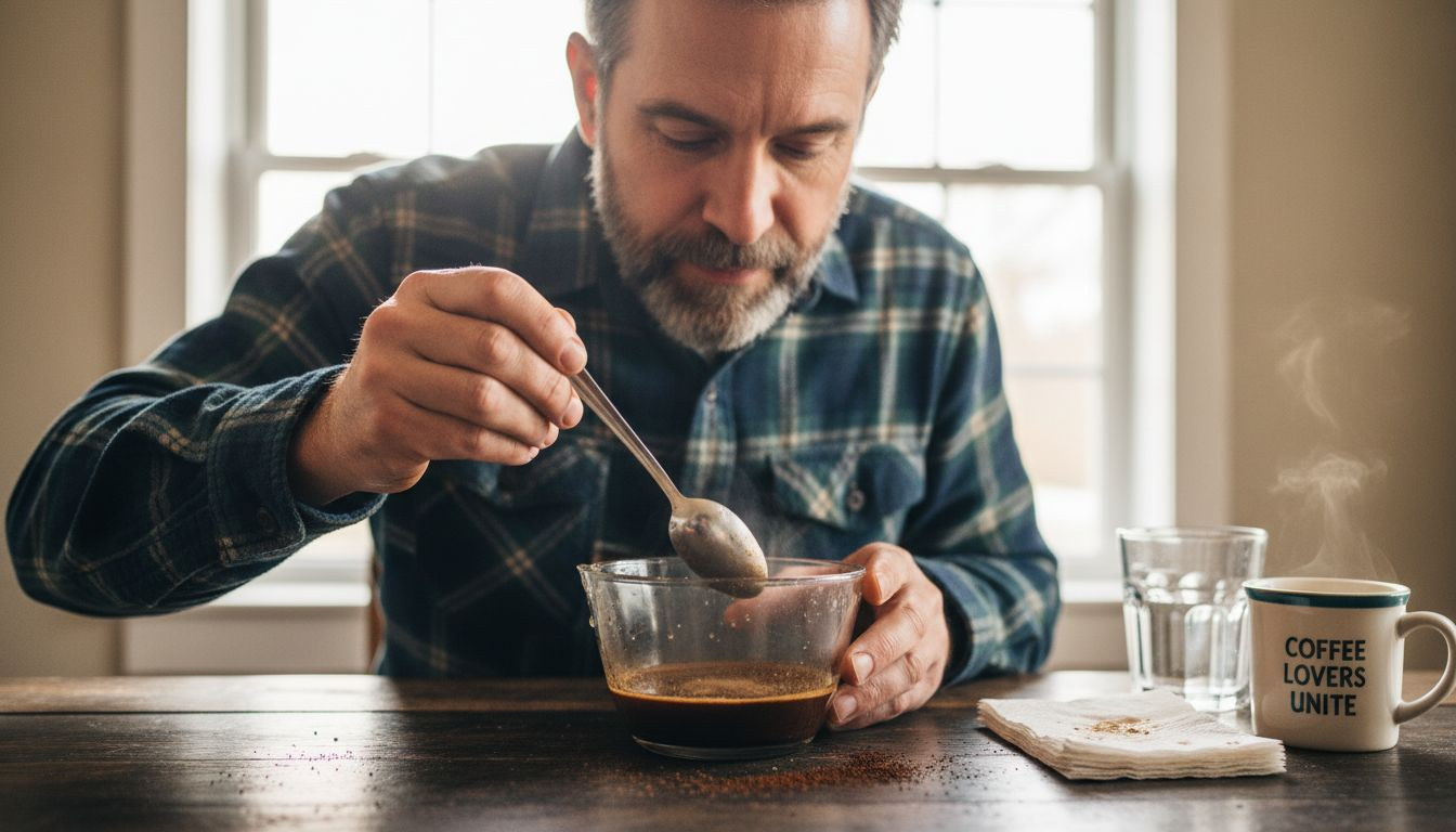 Breaking coffee crust during aroma step