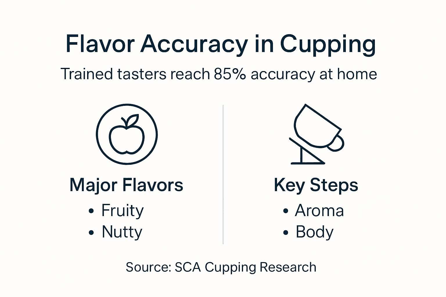 Infographic showing coffee cupping flavor accuracy