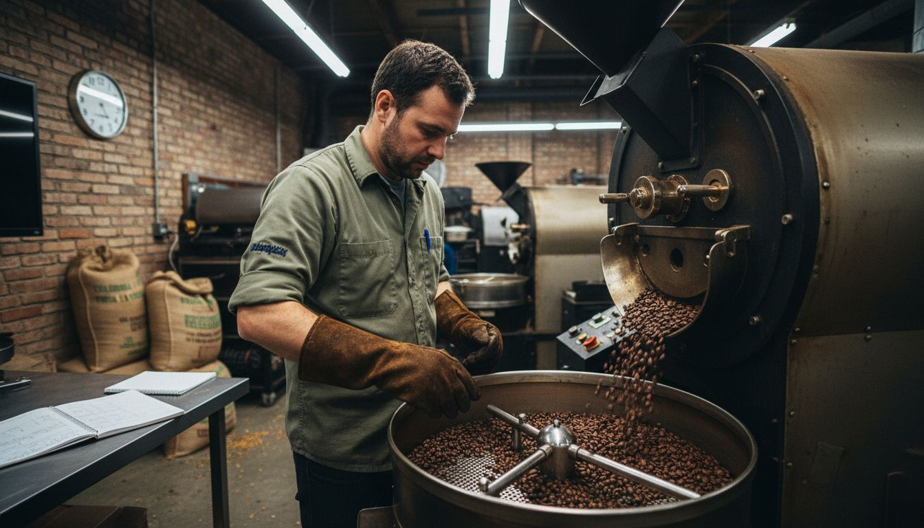 Processus détaillé de torréfaction de café en petits lots