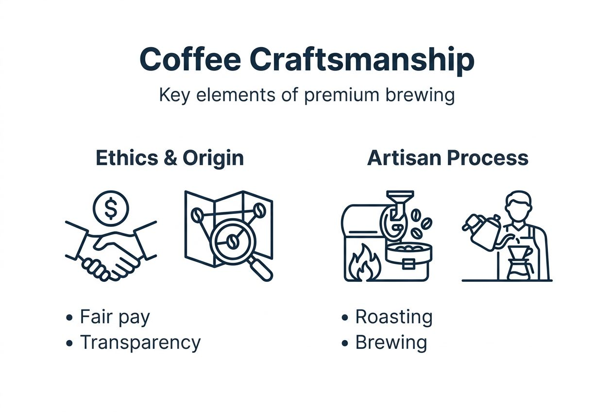 Vue d'ensemble du processus d'artisanat du café en infographie