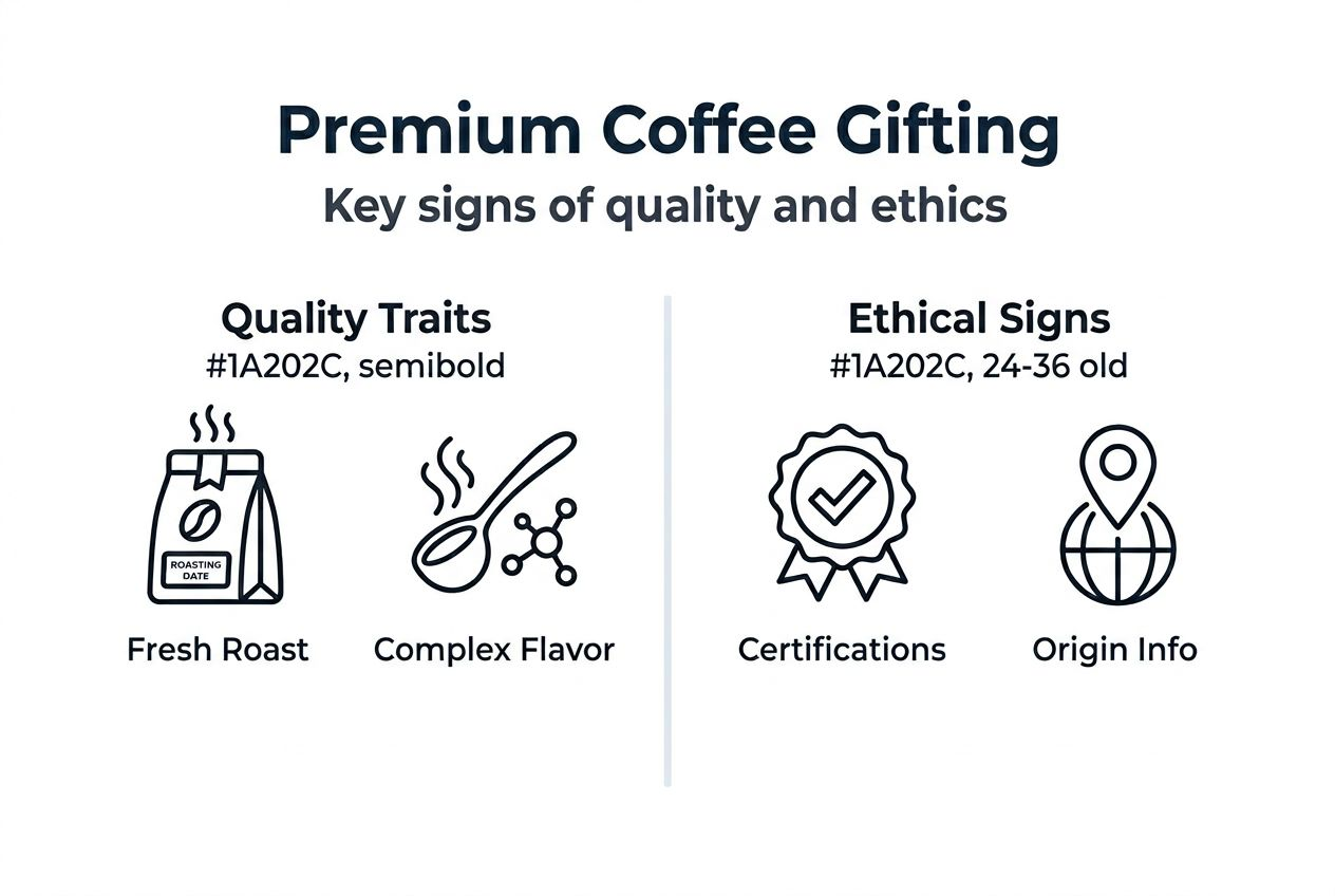 Infographic on premium and ethical coffee gift traits