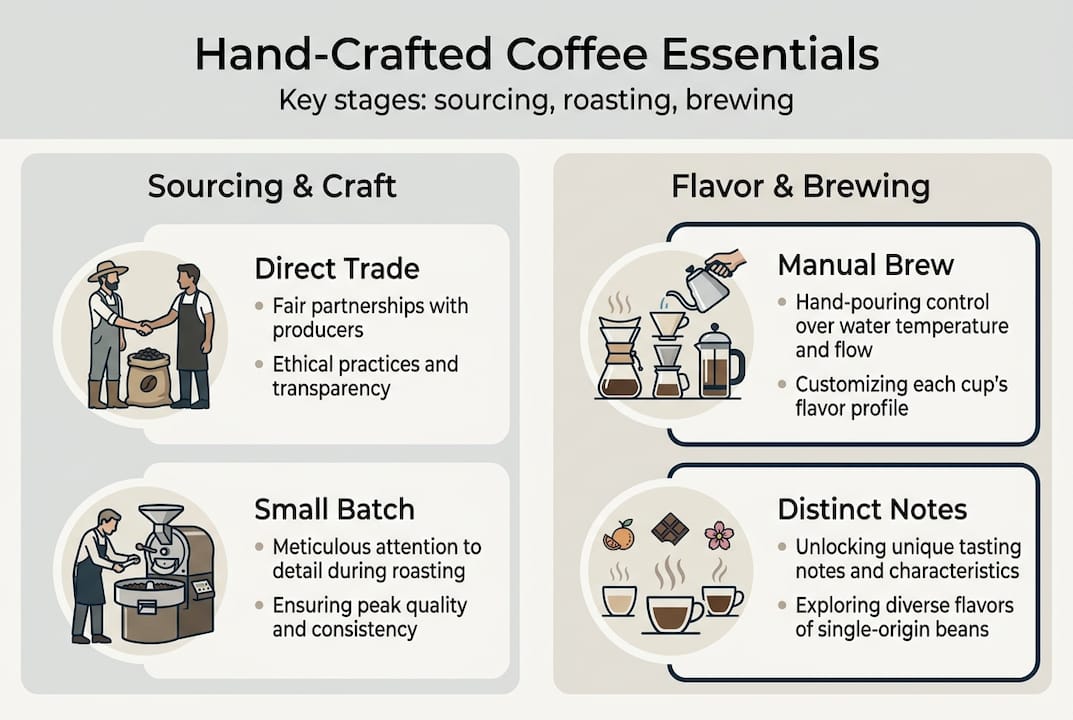 Infographie sur les étapes du café artisanal